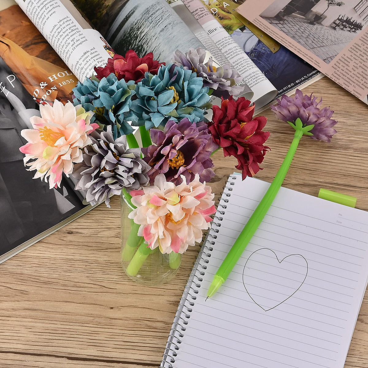 Set of 10 Creative Artificial Flowers Ballpoint Pen - Small Chrysanthemum (Multi) 7617807 2