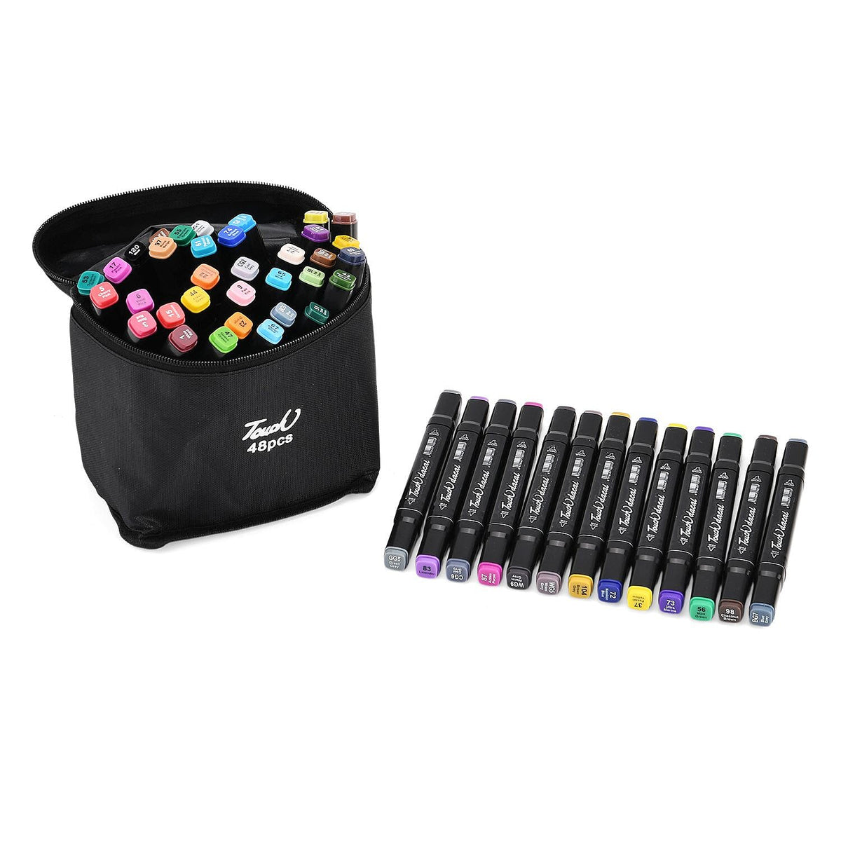 Set of 48 Dual Tip Marker Pens with Portable Storage Bag 8196448 0