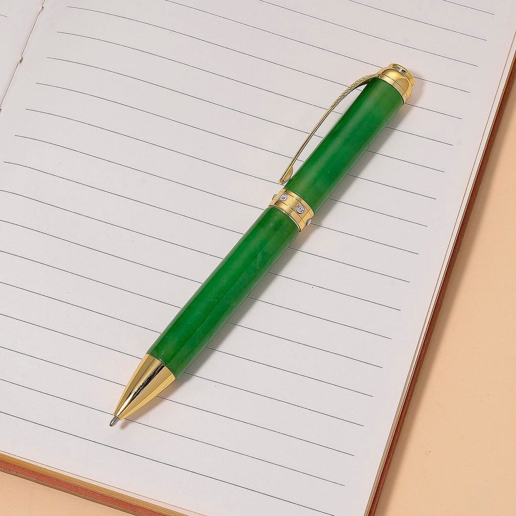 Collectors Ultra Rare Find - Exotic Type A  Jadeite Jade Pen - Green