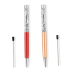 Set of 2 999 Fine Silver (99.9% Purity) Fortuna Flake Pens With 2 Refills & Gift Box