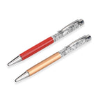 Set of 2 999 Fine Silver (99.9% Purity) Fortuna Flake Pens With 2 Refills & Gift Box