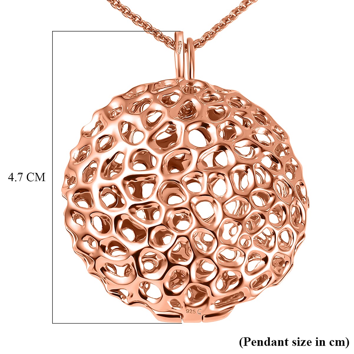 Pendant with Cable Chain CL30 (Size 30) in Vermeil RG Sterling Silver  Wt. 19.2 Gms 4252111 6