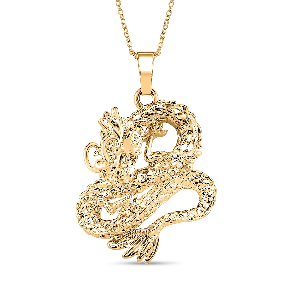 Dragon Pendant with Chain (Size 20) with Lobster Clasp in Gold Plated 4396048 0