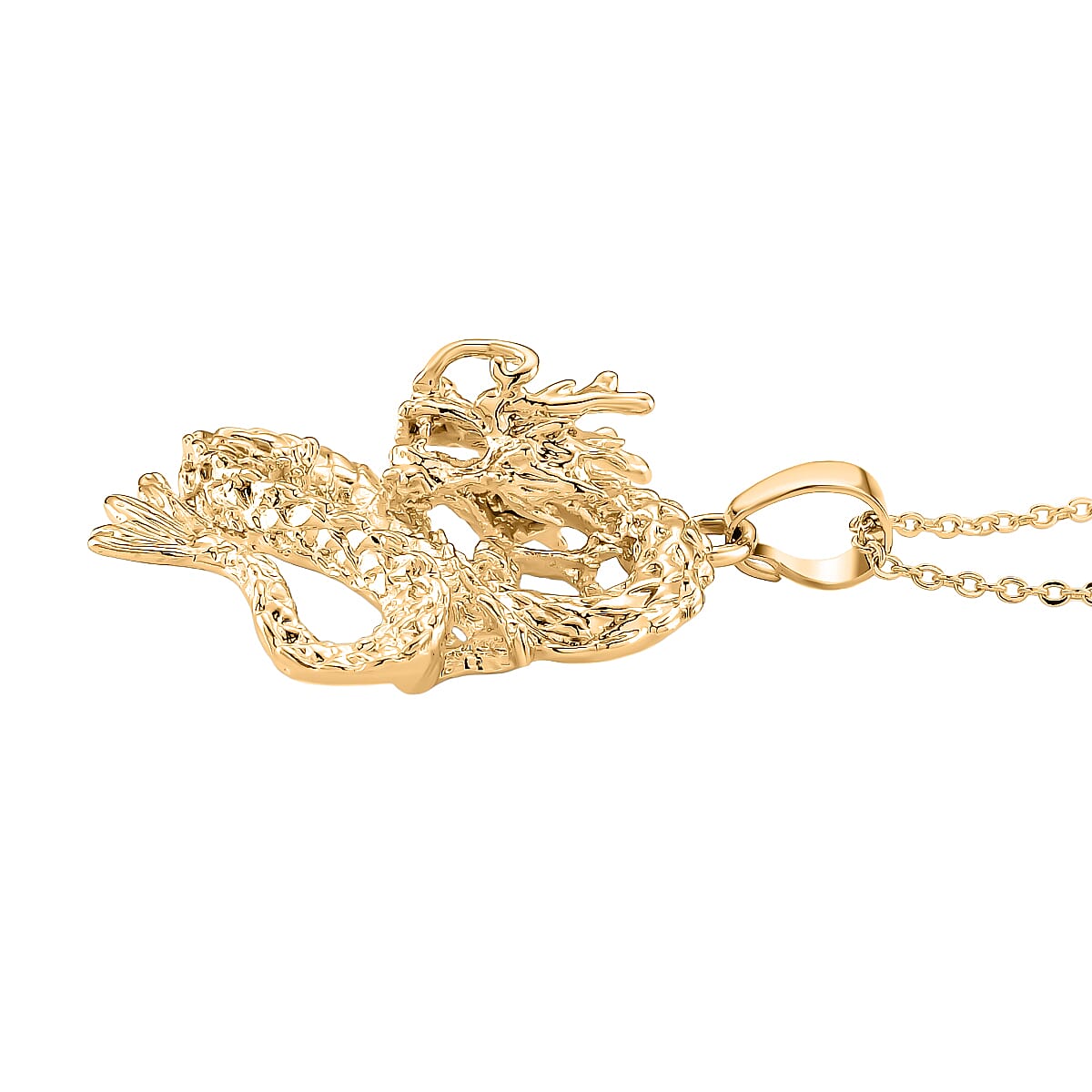 Dragon Pendant with Chain (Size 20) with Lobster Clasp in Gold Plated 4396048 3