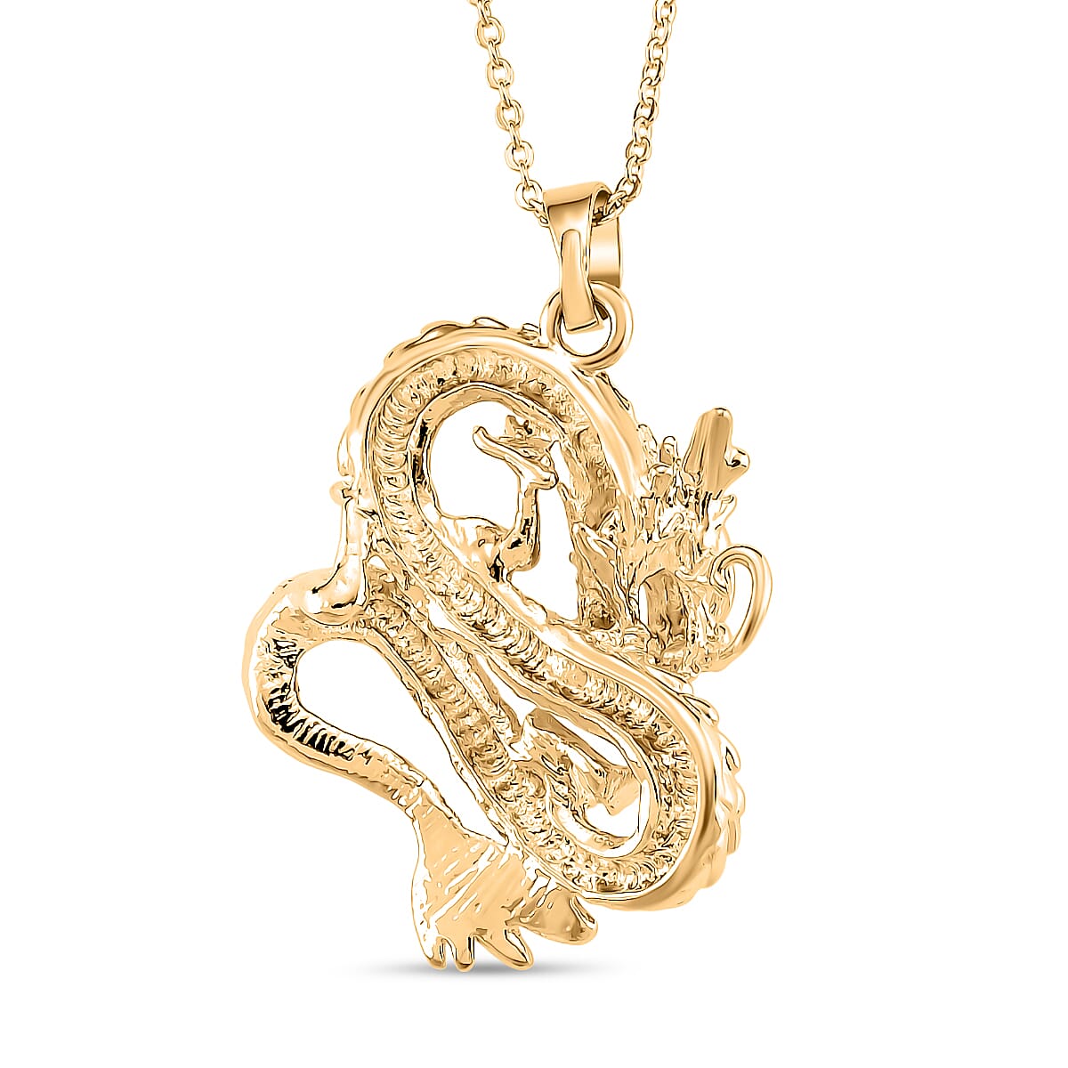 Dragon Pendant with Chain (Size 20) with Lobster Clasp in Gold Plated 4396048 4