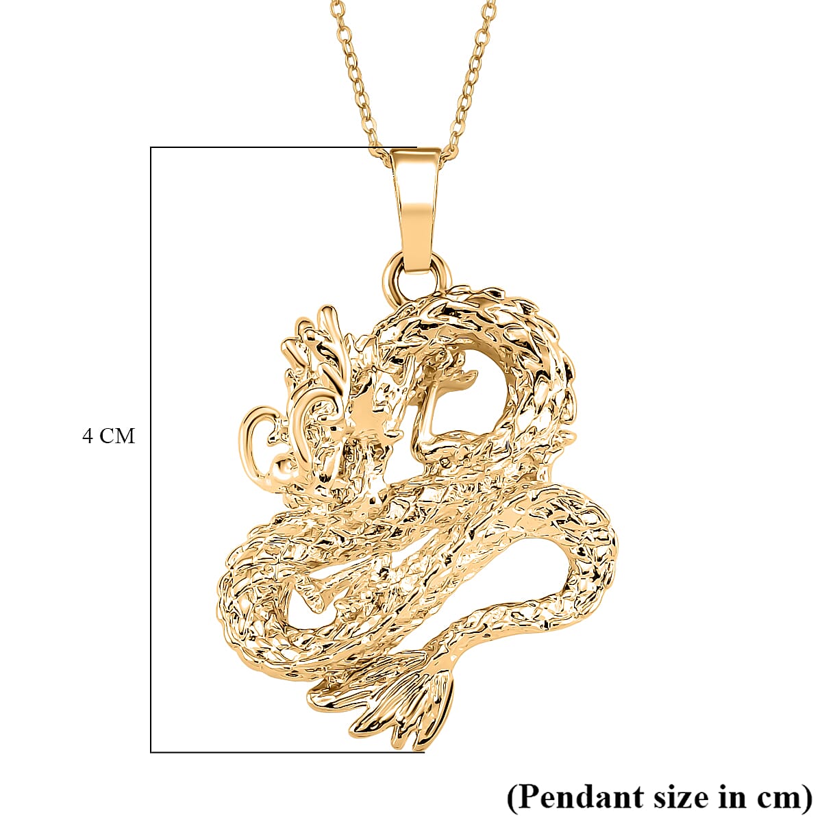 Dragon Pendant with Chain (Size 20) with Lobster Clasp in Gold Plated 4396048 6
