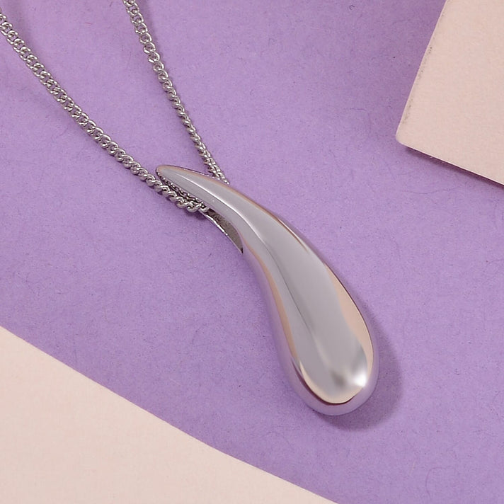 Lucy Q Drip Collection - Drop Pendant with Chain (Size 18) in Platinum and Rhodium Overlay Sterling Silver 4269439 2