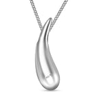 Lucy Q Drop Collection - Drop Pendant with Chain (Size 18) in Platinum Overlay and Rhodium Overlay Sterling Silver.