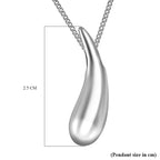 Lucy Q Drop Collection - Drop Pendant with Chain (Size 18) in Platinum Overlay and Rhodium Overlay Sterling Silver.