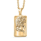 Sterling Silver Dragon Embossed Pendant with Chain (Size 20) in Yellow Gold Plating