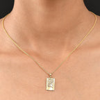 Sterling Silver Dragon Embossed Pendant with Chain (Size 20) in Yellow Gold Plating