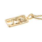 Sterling Silver Dragon Embossed Pendant with Chain (Size 20) in Yellow Gold Plating