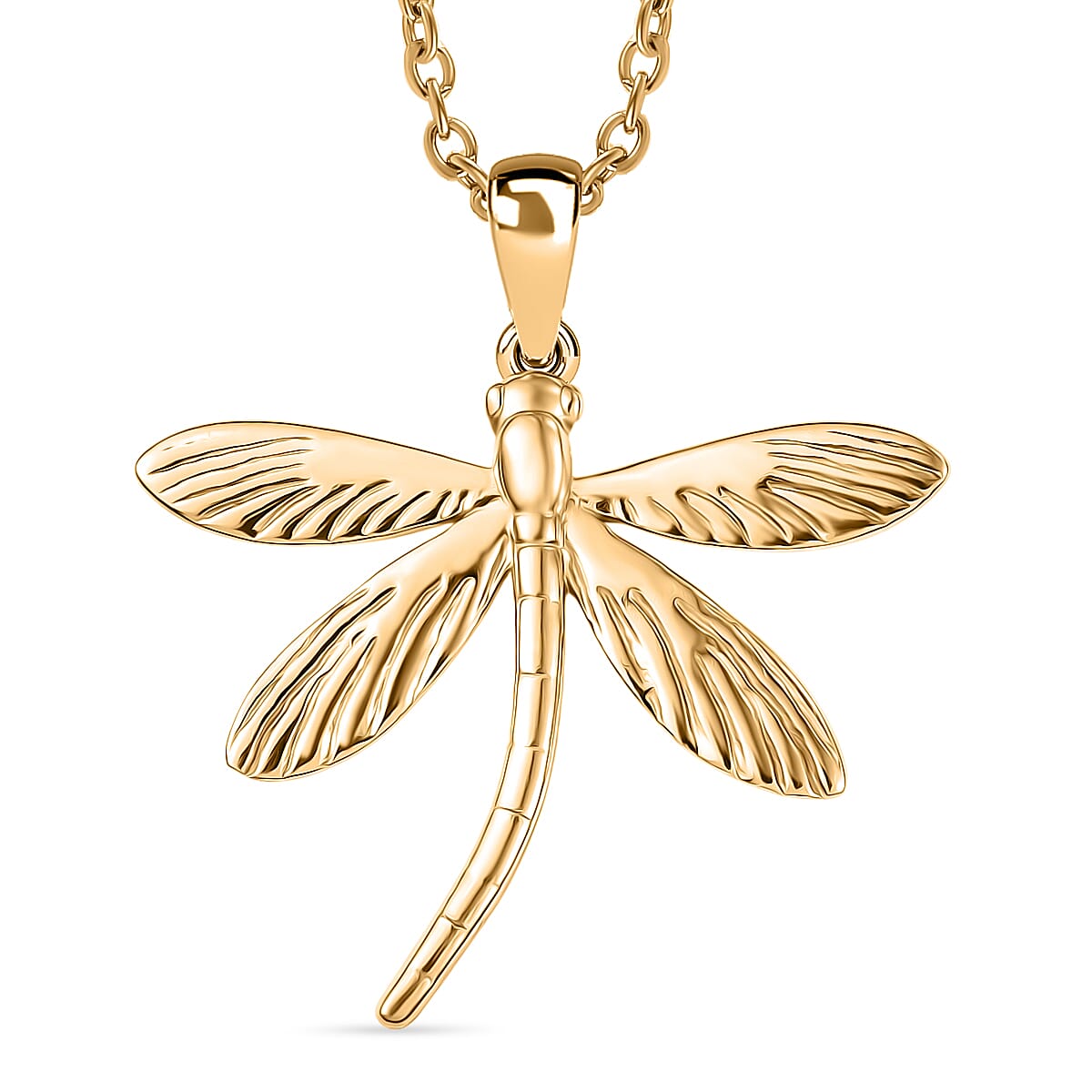 One Time Deal - DragonFly Pendant with Chain (Size 20) in Yellow Gold Plating 4406139 0