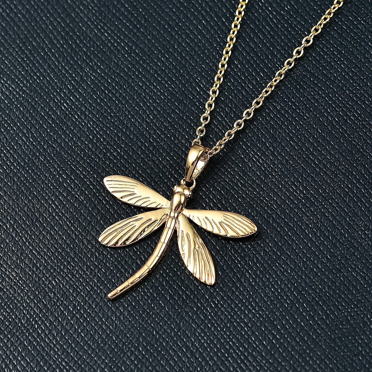 One Time Deal - DragonFly Pendant with Chain (Size 20) in Yellow Gold Plating 4406139 2