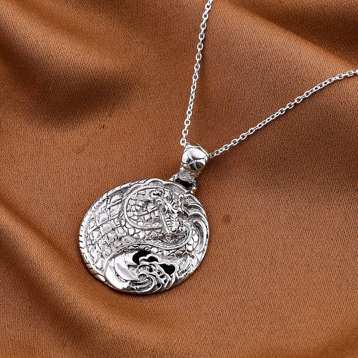 Royal Bali Collection- Sterling Silver Dragon Pendant with Chain (Size 20), Silver Wt. 11.1 Gms 4227978 3