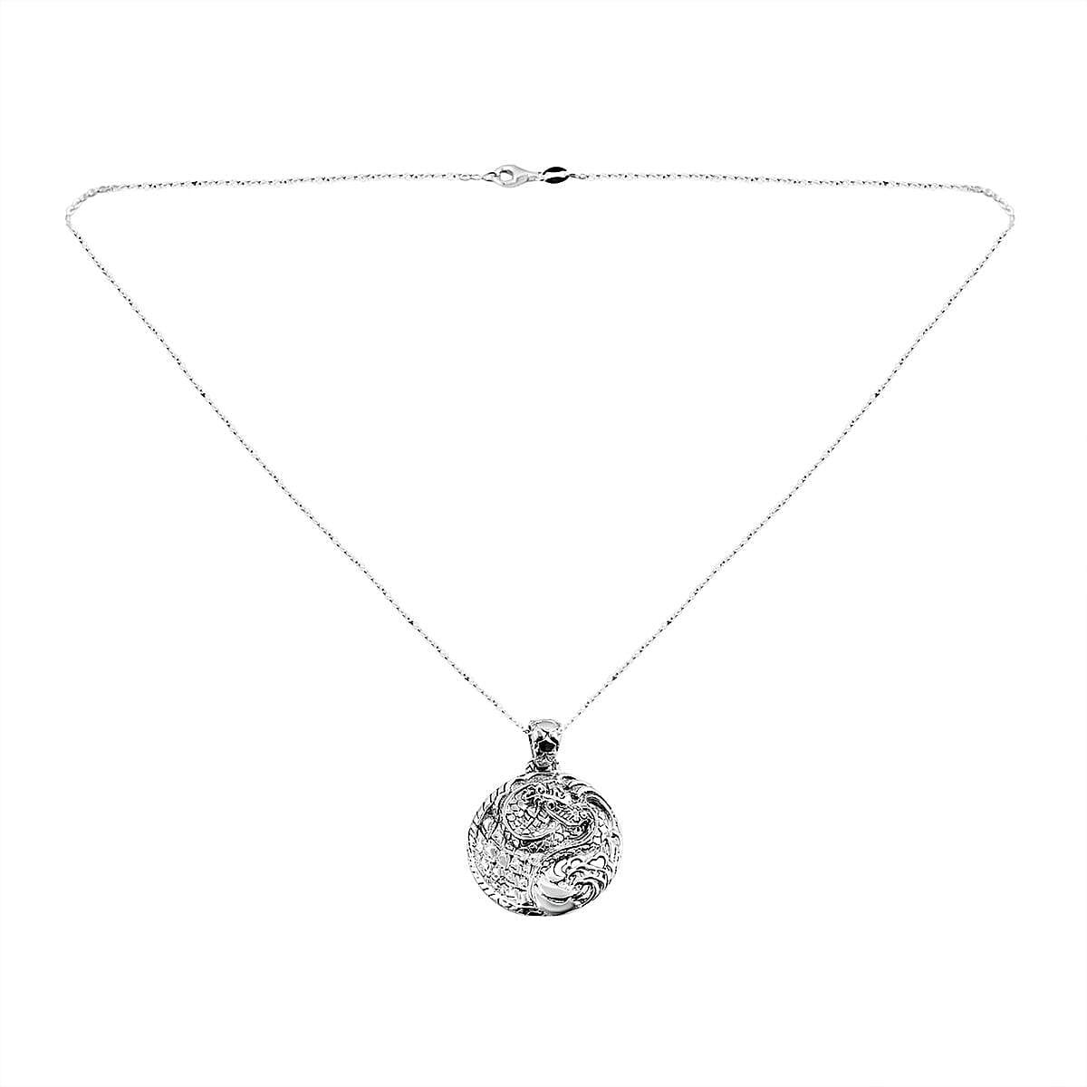 Royal Bali Collection- Sterling Silver Dragon Pendant with Chain (Size 20), Silver Wt. 11.1 Gms 4227978 5