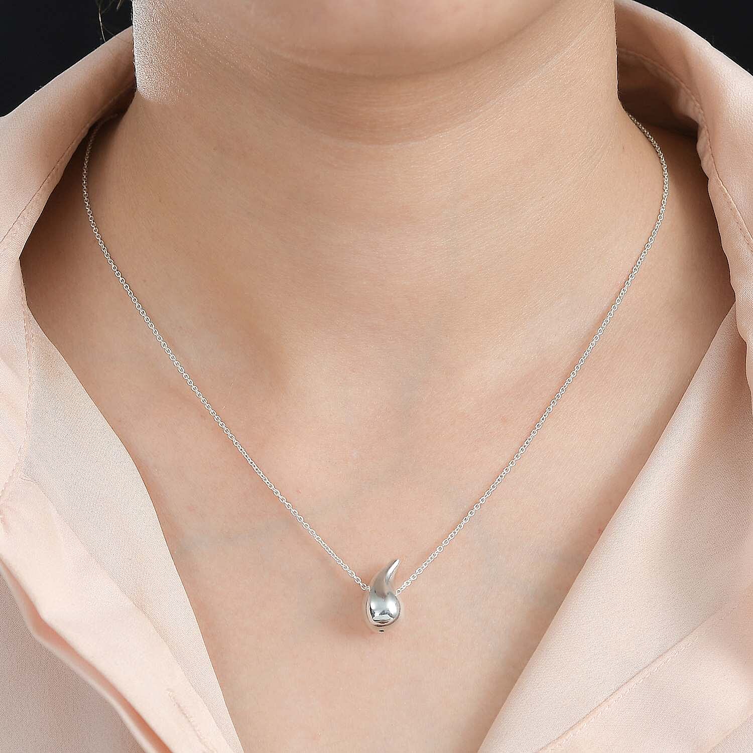 JCK Vegas Closeout - Sterling Silver Drop Pendant with Chain (Size 20) 4291055 2