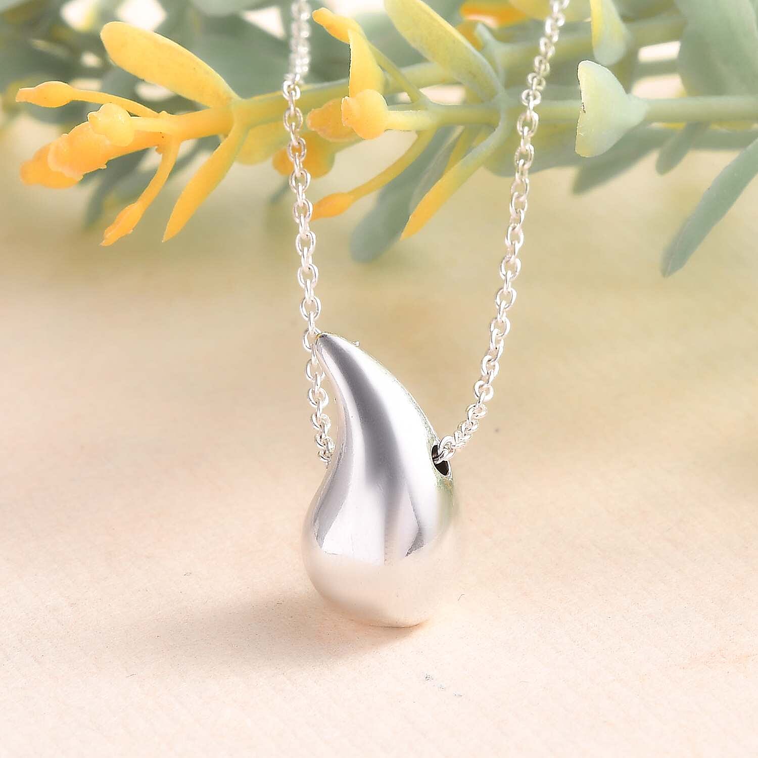 JCK Vegas Closeout - Sterling Silver Drop Pendant with Chain (Size 20) 4291055 3