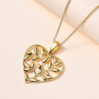 14K Rose Gold Overlay Sterling Silver Betel Leaf Pendant with Chain (Size 20), Silver Wt. 9.26 Gms