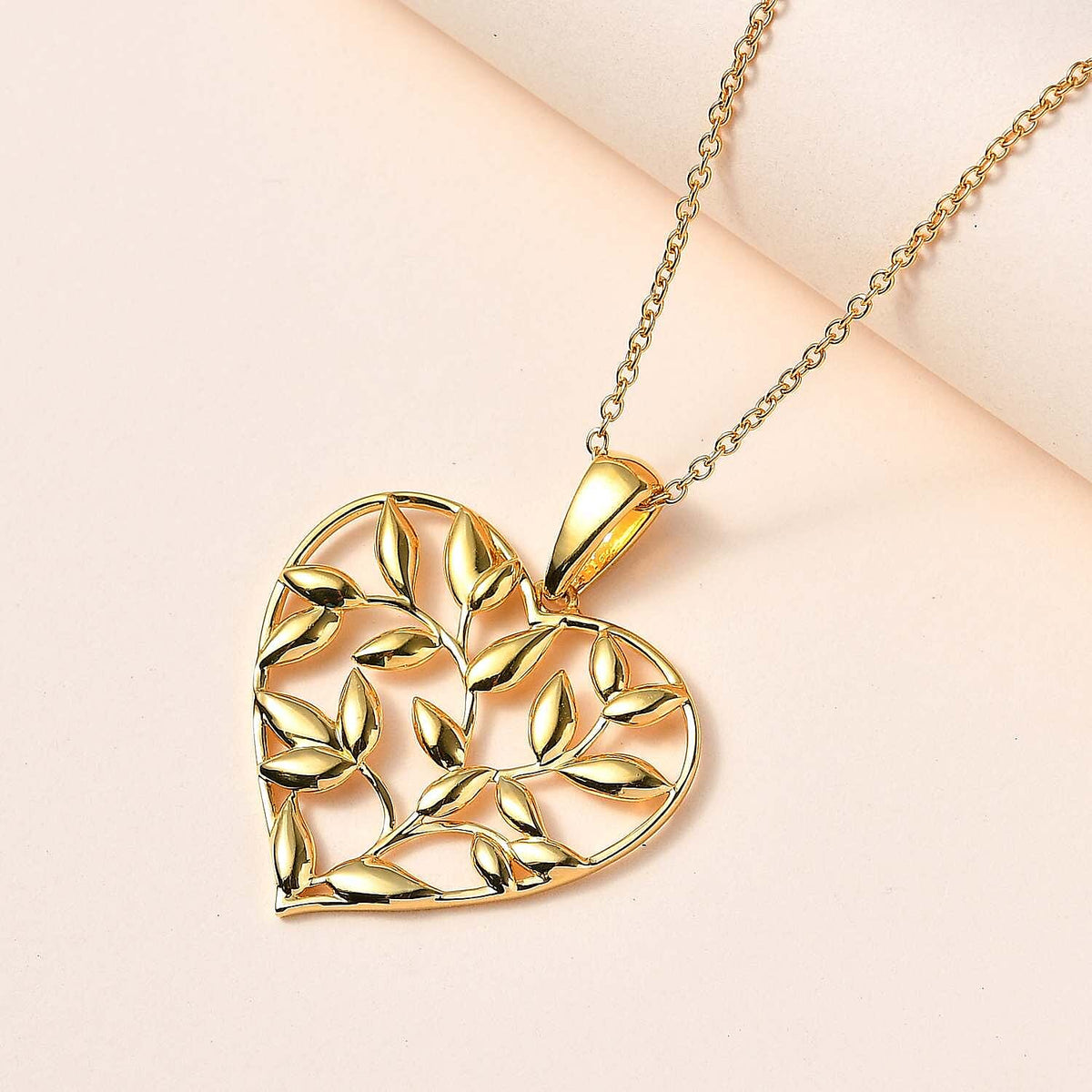 14K Rose Gold Overlay Sterling Silver Betel Leaf Pendant with Chain (Size 20), Silver Wt. 9.26 Gms V32707602 3