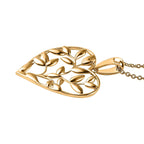 14K Rose Gold Overlay Sterling Silver Betel Leaf Pendant with Chain (Size 20), Silver Wt. 9.26 Gms