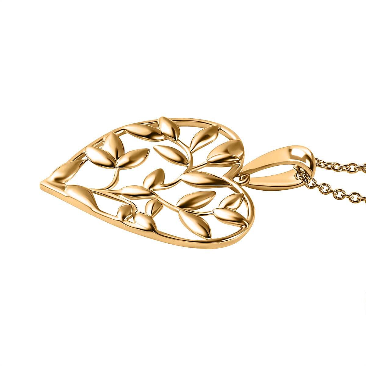14K Rose Gold Overlay Sterling Silver Betel Leaf Pendant with Chain (Size 20), Silver Wt. 9.26 Gms V32707602 4