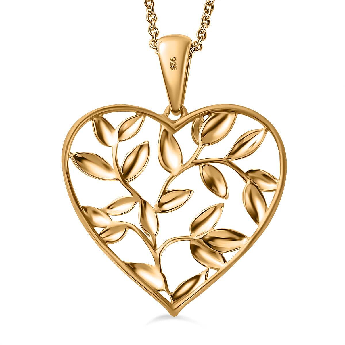 14K Rose Gold Overlay Sterling Silver Betel Leaf Pendant with Chain (Size 20), Silver Wt. 9.26 Gms V32707602 5
