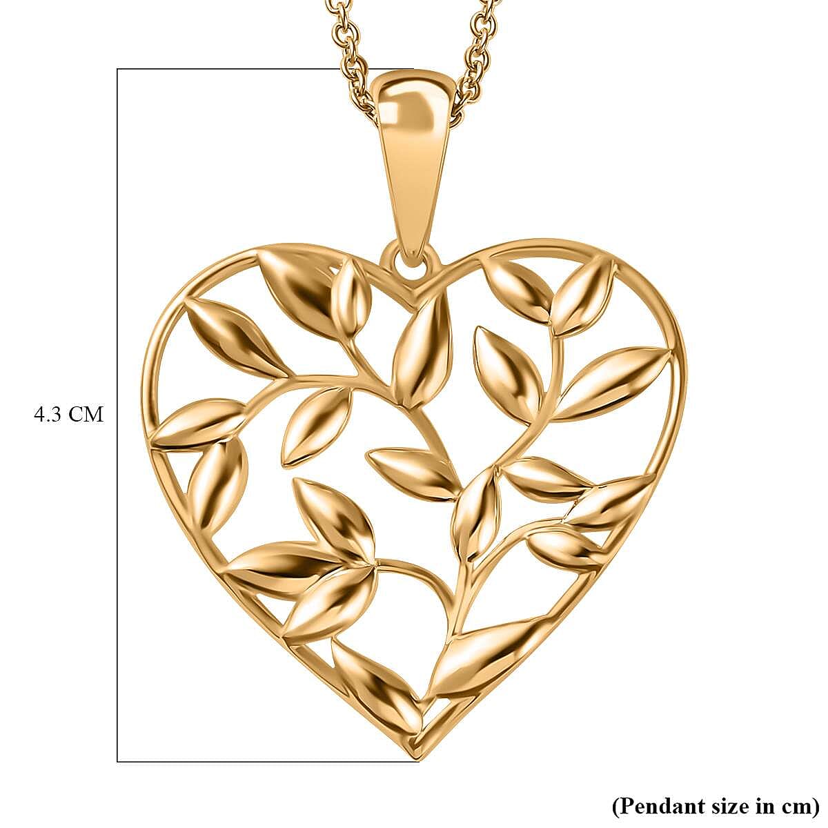 14K Rose Gold Overlay Sterling Silver Betel Leaf Pendant with Chain (Size 20), Silver Wt. 9.26 Gms V32707602 7