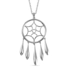 Lucy Q Dream Catcher Collection - Platinum Overlay Sterling Silver Dream Catcher Pendant with Chain (Size 20)