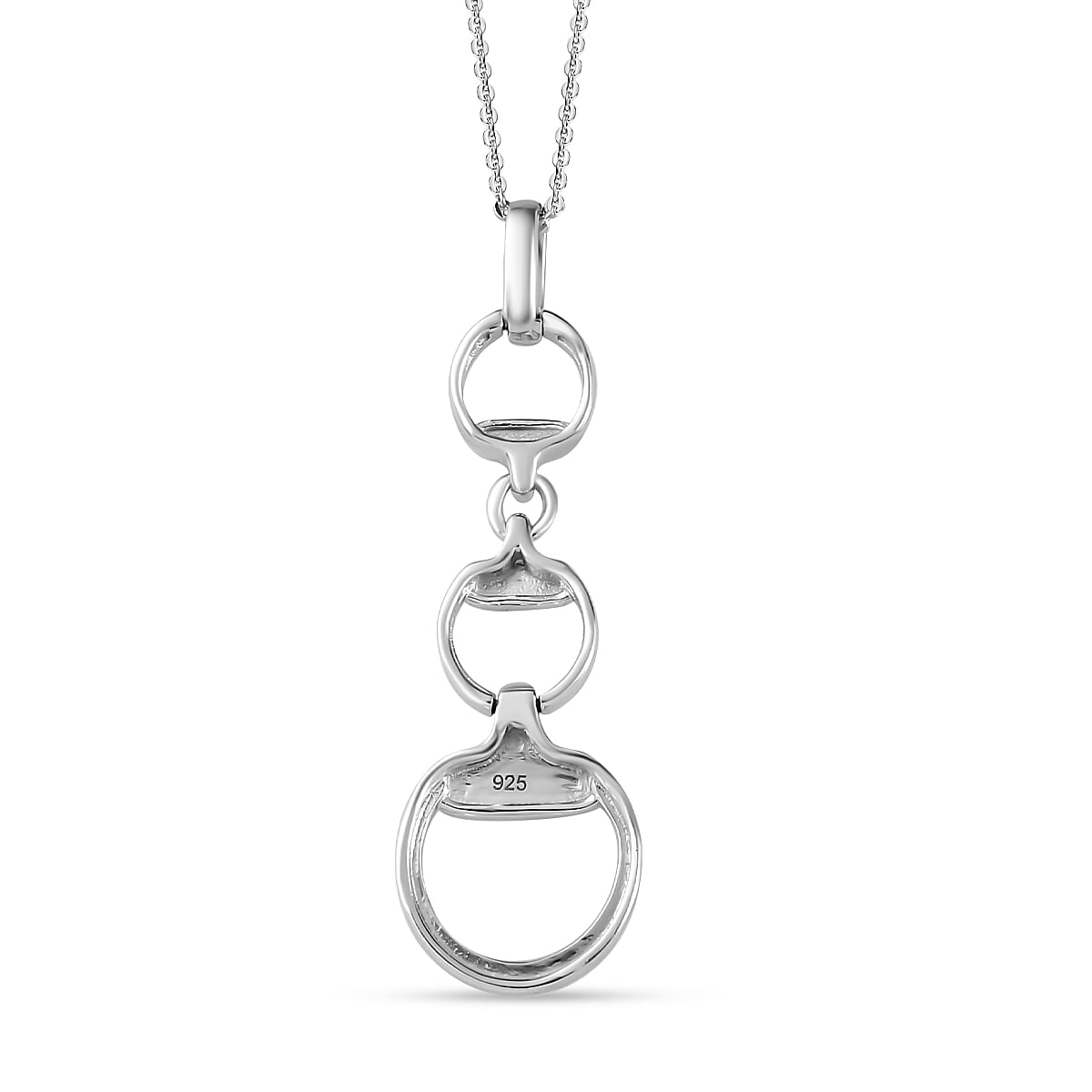 Designer Inspired - Snaffle Pendant with Chain in Platinum Overlay Sterling Silver (Size 20) 4248187 4