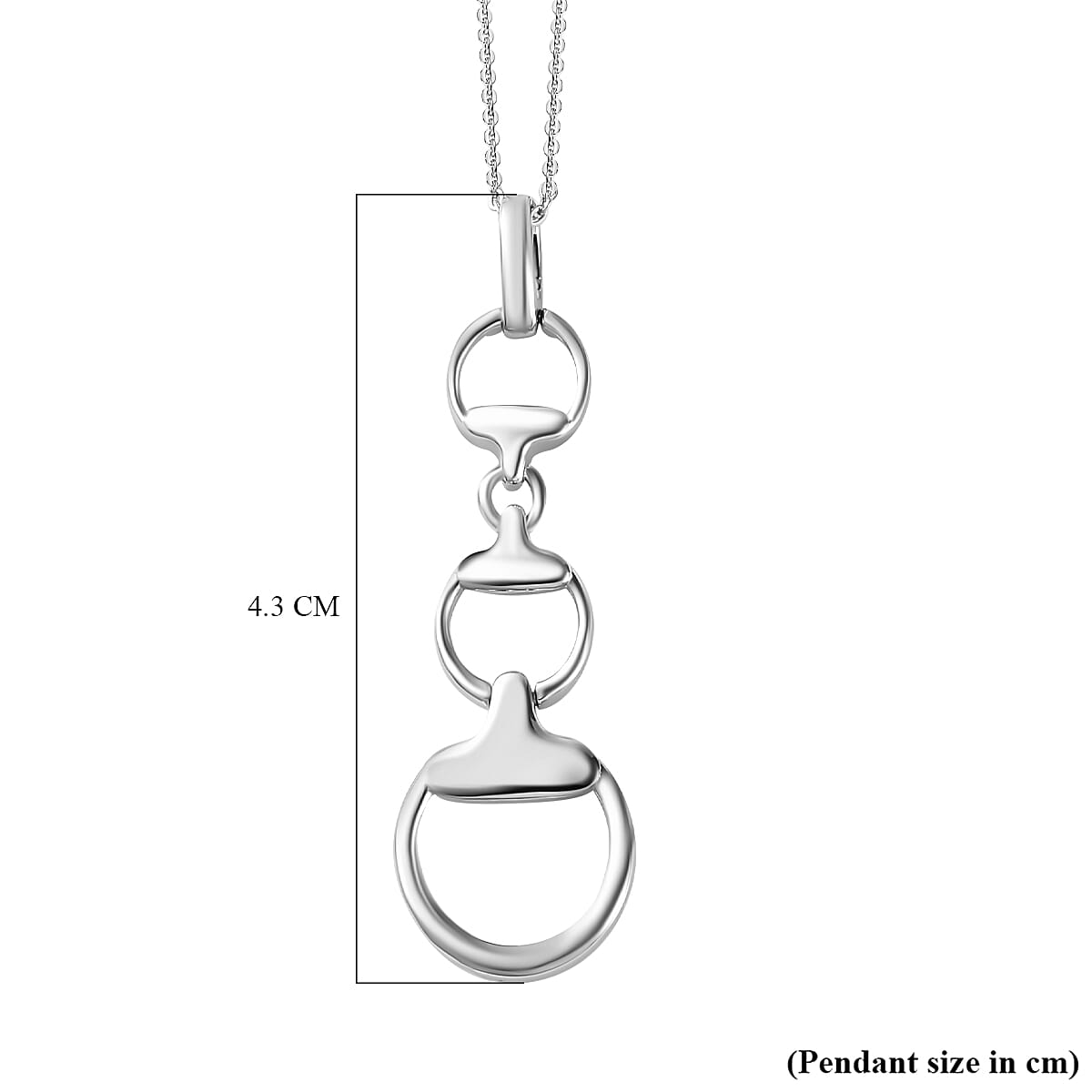 Designer Inspired - Snaffle Pendant with Chain in Platinum Overlay Sterling Silver (Size 20) 4248187 5