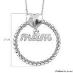 Pendant with Chain (Size 20) in Platinum Overlay Sterling Silver  Wt. 6.9 Gms