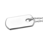 Dog Tag Pendant with Chain (Size 20) in Platinum Overlay Sterling Silver