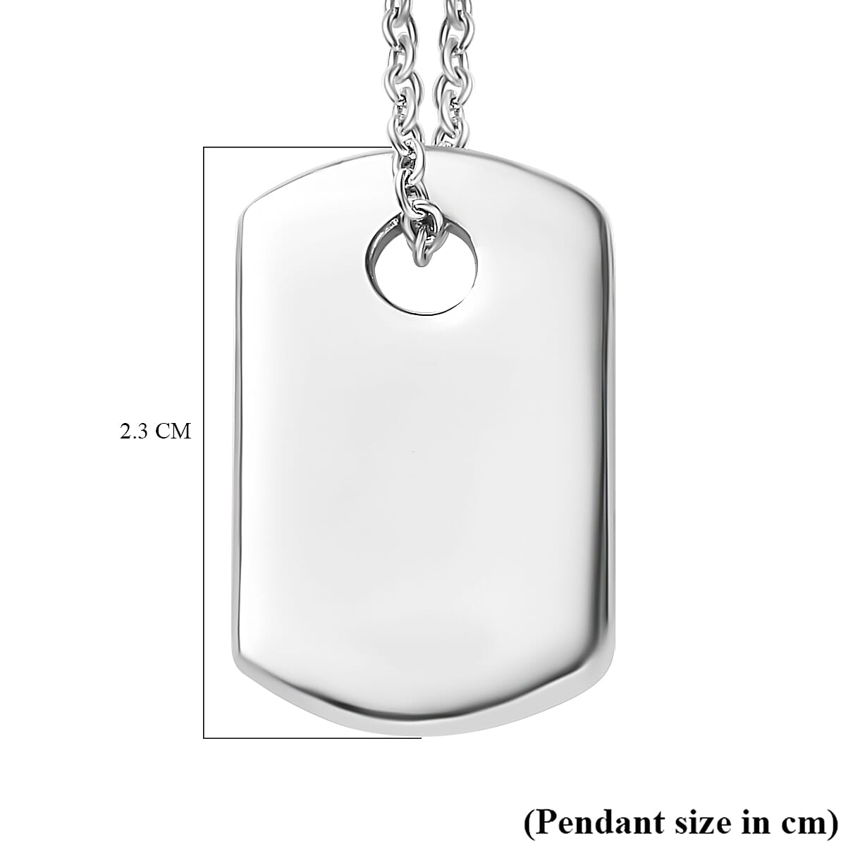 Dog Tag Pendant with Chain (Size 20) in Platinum Overlay Sterling Silver 4259098 6