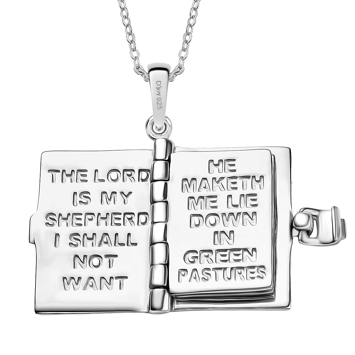 D'Joy Holy Bible Pendant with Chain (Size 20) in Yellow Gold Plated and Rhodium Overlay Sterling Silver Wt. 6.17 Gms. V32514449 6