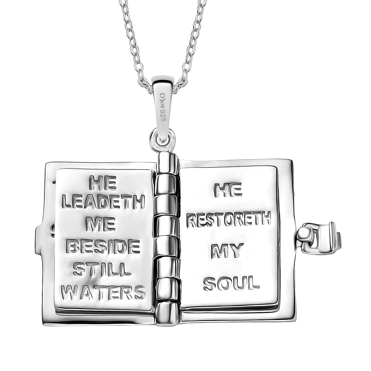 D'Joy Holy Bible Pendant with Chain (Size 20) in Yellow Gold Plated and Rhodium Overlay Sterling Silver Wt. 6.17 Gms. V32514449 7