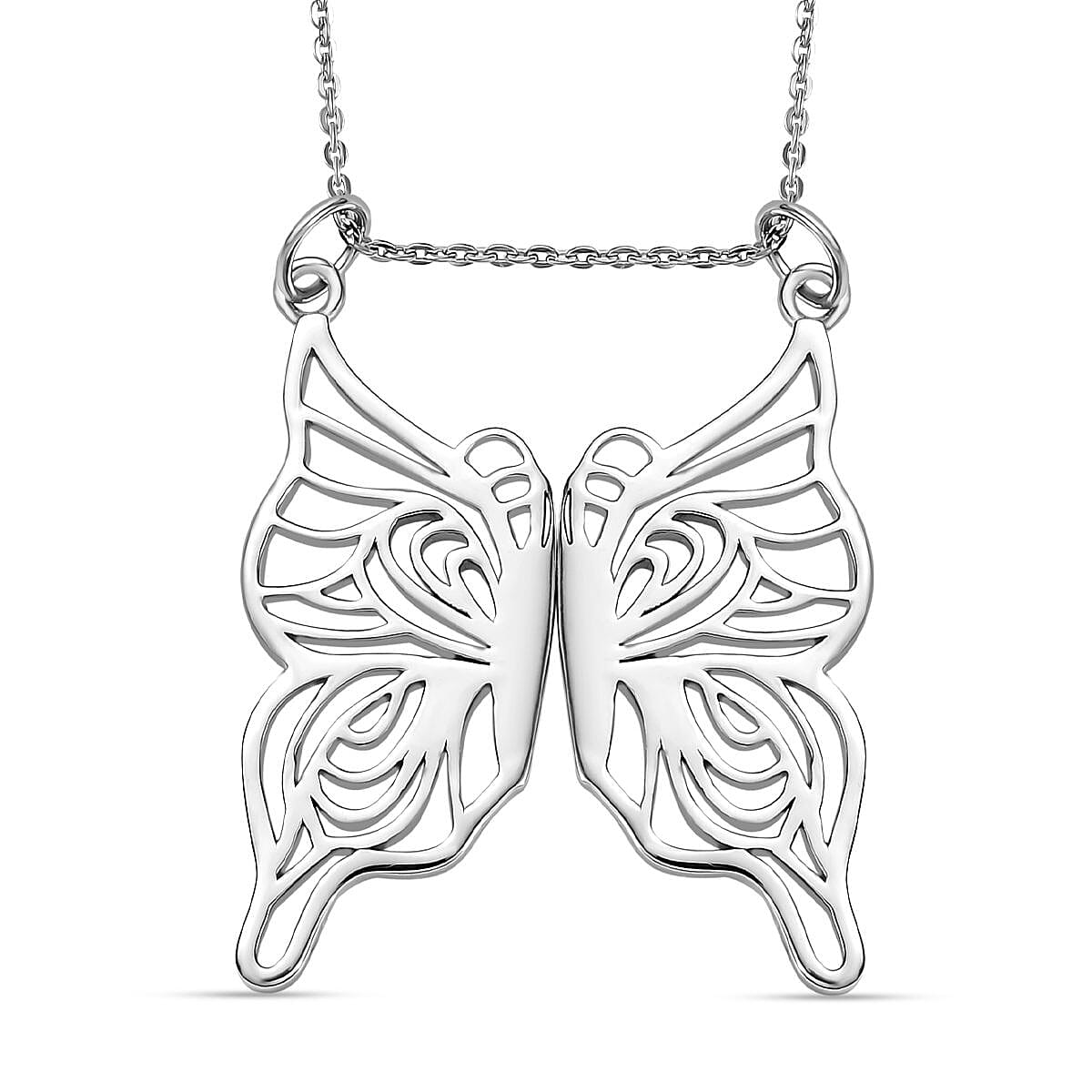 Pendant with Chain (Size 20) in Rhodium Overlay Sterling Silver Wt. 7.68 Gms. 4363919 0