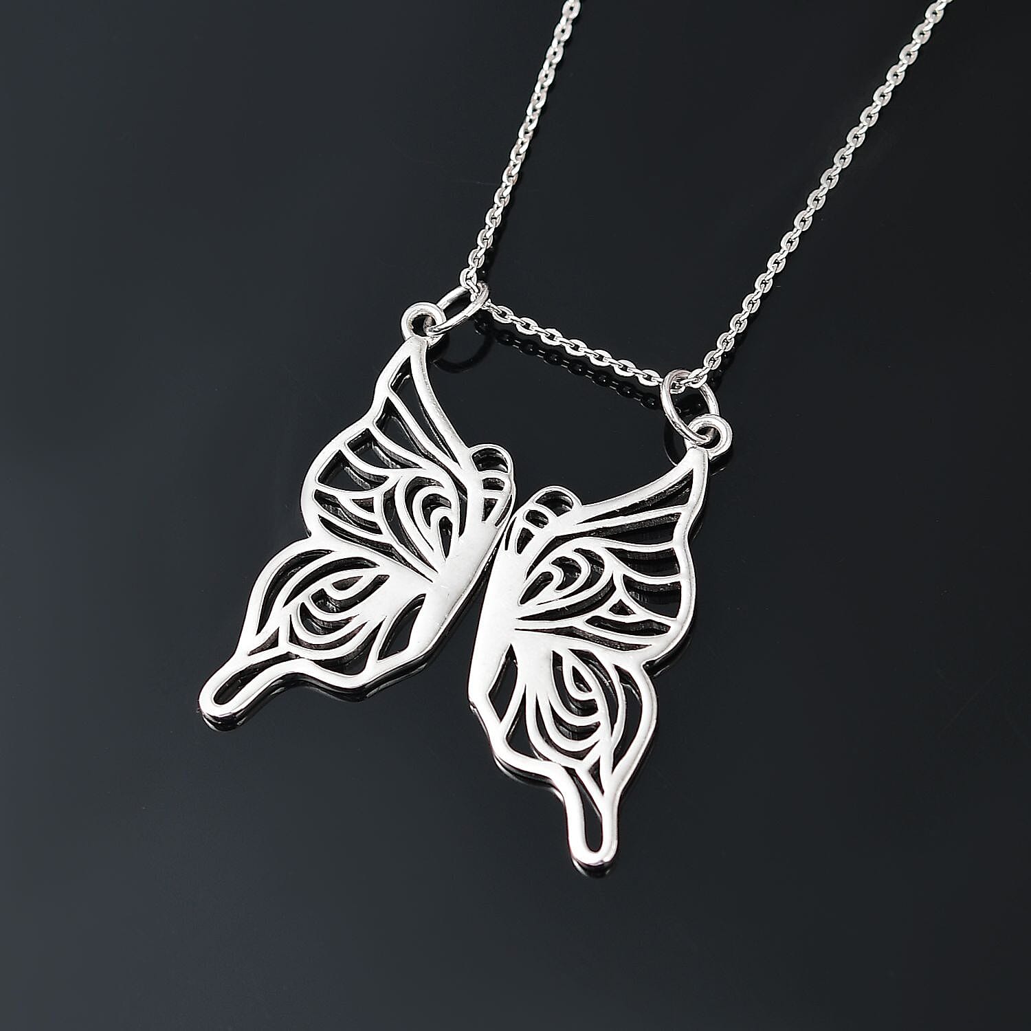 Pendant with Chain (Size 20) in Rhodium Overlay Sterling Silver Wt. 7.68 Gms. 4363919 2