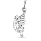 Pendant with Chain (Size 20) in Rhodium Overlay Sterling Silver Wt. 7.68 Gms.