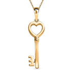Key Pendant with Chain (Size 20) in 18K Vermeil YG Plated Sterling Silver