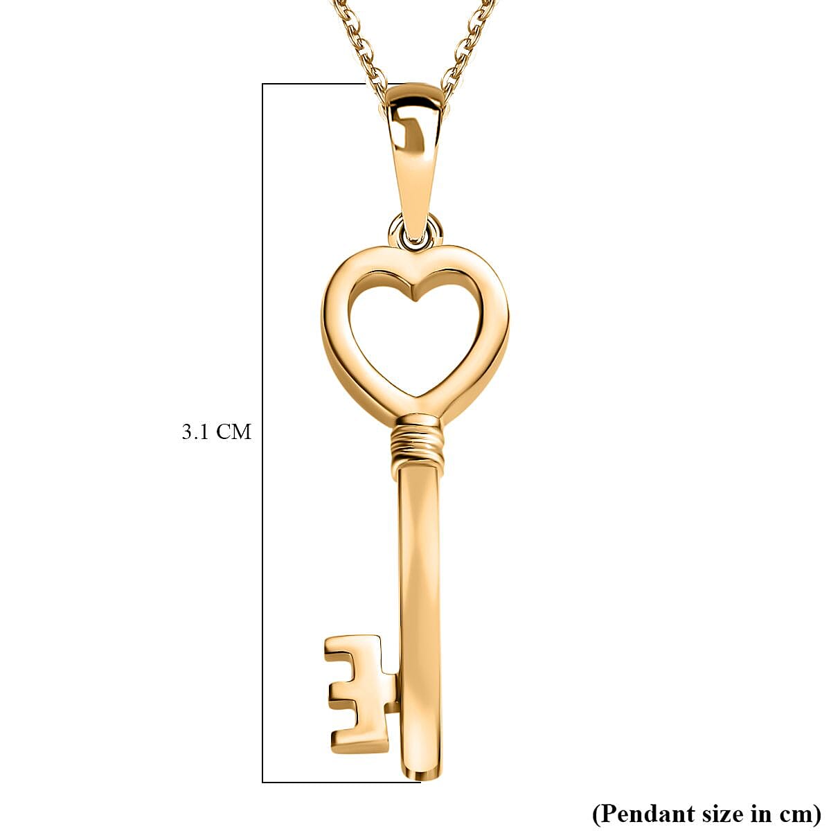 Key Pendant with Chain (Size 20) in 18K Vermeil YG Plated Sterling Silver 4199891 6