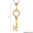 Key Pendant with Chain (Size 20) in 18K Vermeil YG Plated Sterling Silver