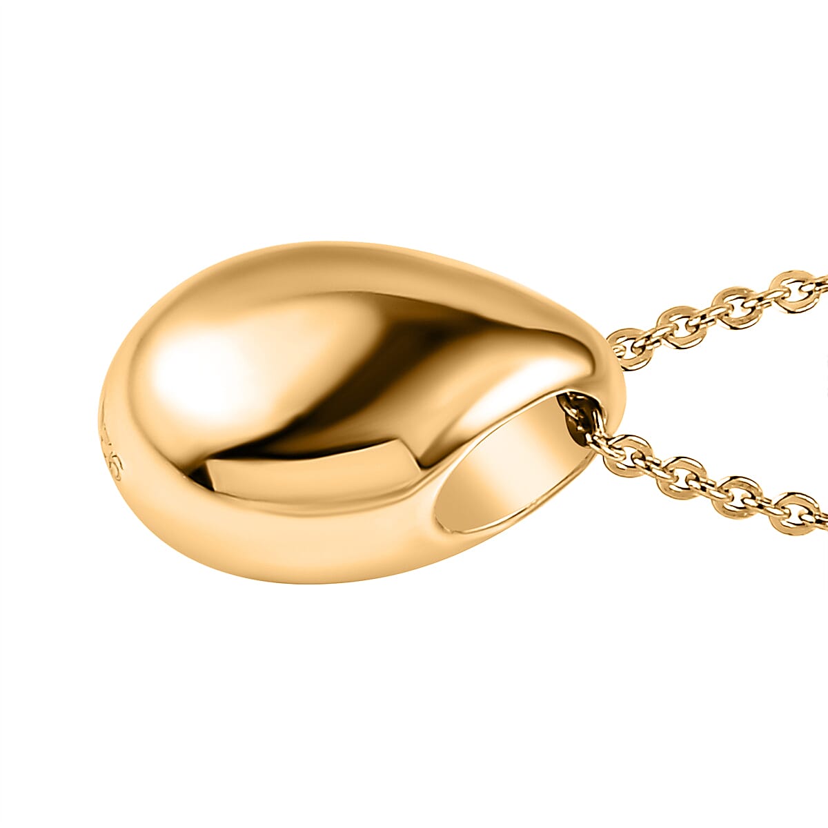 Waterproof Drop Pendant with Chain (Size 20) in 18K Vermeil Yellow Gold Plating Sterling Silver Wt. 5.17 Gms 4216445 3