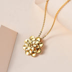 Designer Inspired - 18K Yellow Gold Vermeil Plated Sterling Silver Floral Pendant with Chain (Size 20), Silver Wt. 5.77 Gms