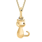 Cat Pendant with Chain (Size 20) in 18K Vermeil Yellow Gold Plated Sterling Silver