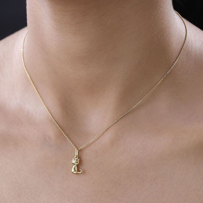 Cat Pendant with Chain (Size 20) in 18K Vermeil Yellow Gold Plated Sterling Silver 4191085 2