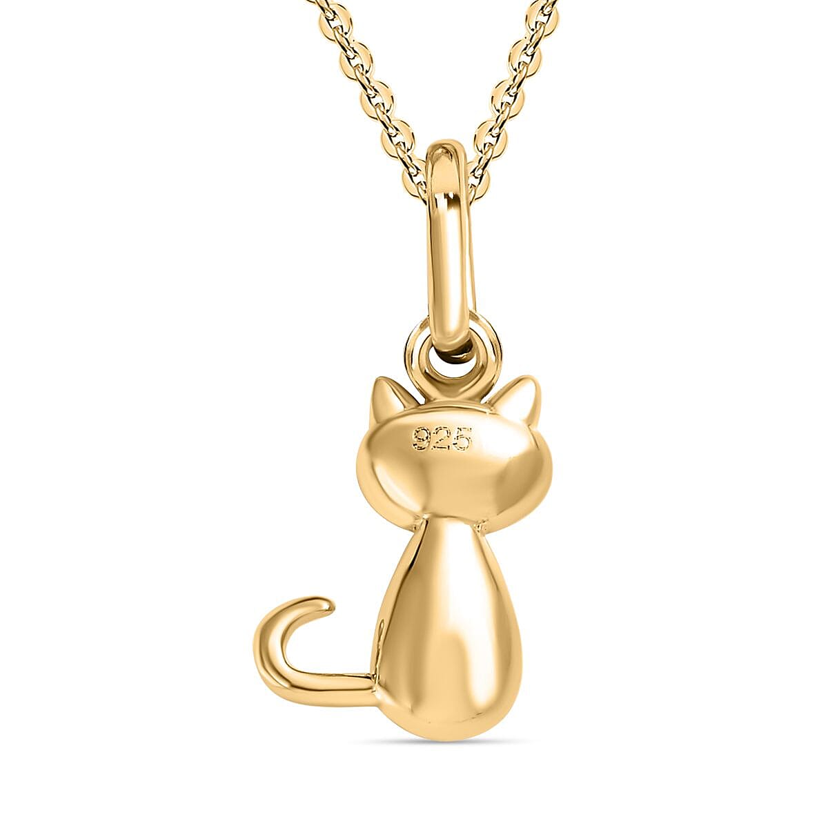Cat Pendant with Chain (Size 20) in 18K Vermeil Yellow Gold Plated Sterling Silver V32666029 5