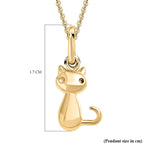 Cat Pendant with Chain (Size 20) in 18K Vermeil Yellow Gold Plated Sterling Silver