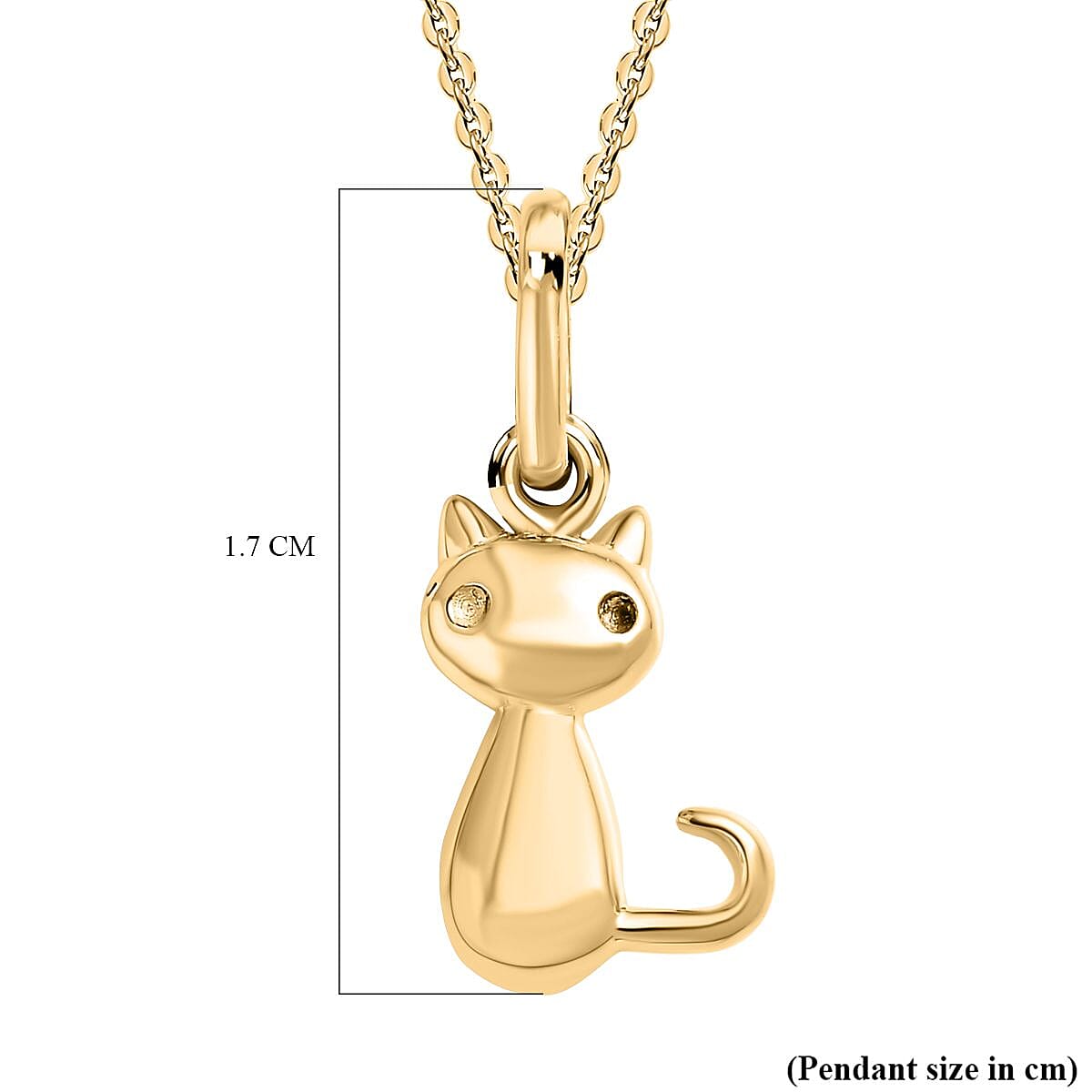 Cat Pendant with Chain (Size 20) in 18K Vermeil Yellow Gold Plated Sterling Silver V32666029 7