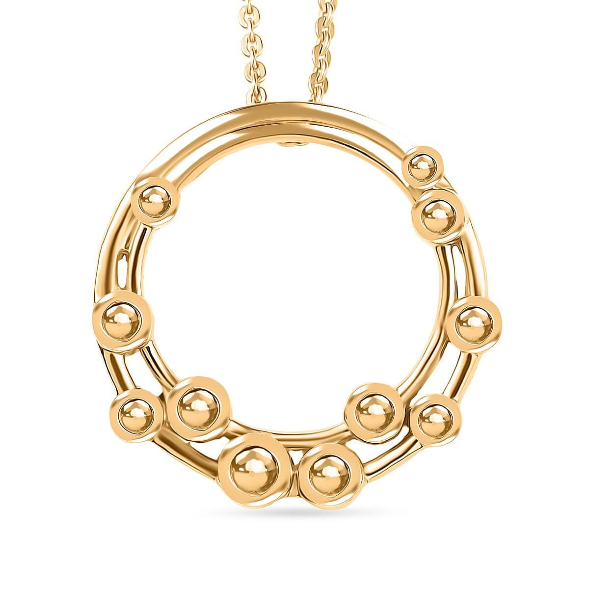 One Time Designer Closeout Deal - Bubble Pendant with Chain (Size 20) in Yellow Gold Overlay Sterling Silver 4366515 0